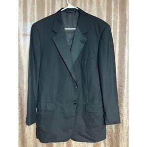 Hickey Freeman Men's 44 Long Black Two-Button Blazer Tuxedo Jacket 100% Wool